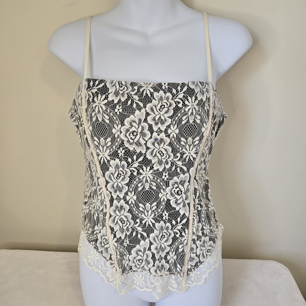 The Limited Ivory Lace Spaghetti Strap Camisole